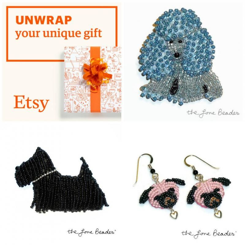Black Friday Sale Etsy Holiday Gifts Shopping Beadwork Beads Dog Jewelry Poodles Pug