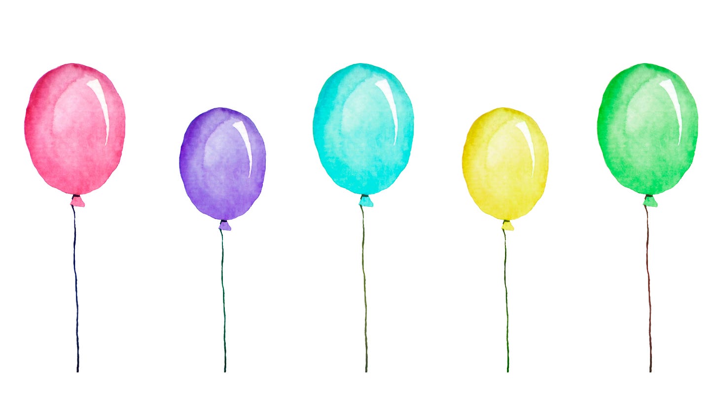 an illustration of five balloons