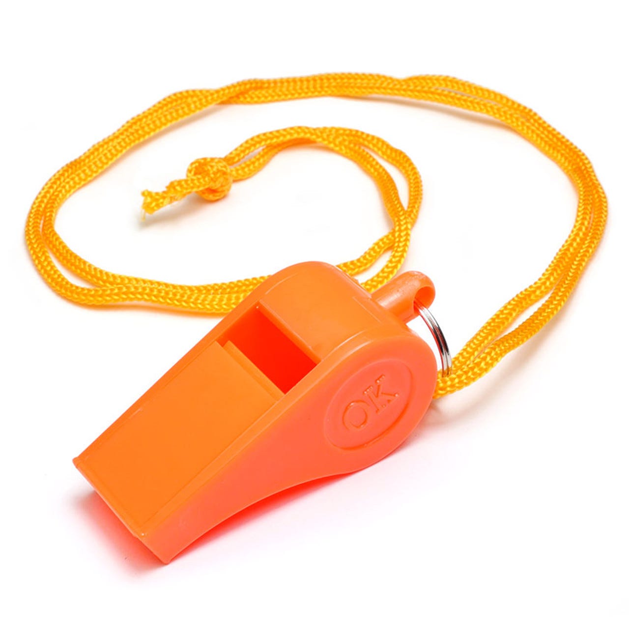 Plastic Whistle with 14" Nylon String Lanyard