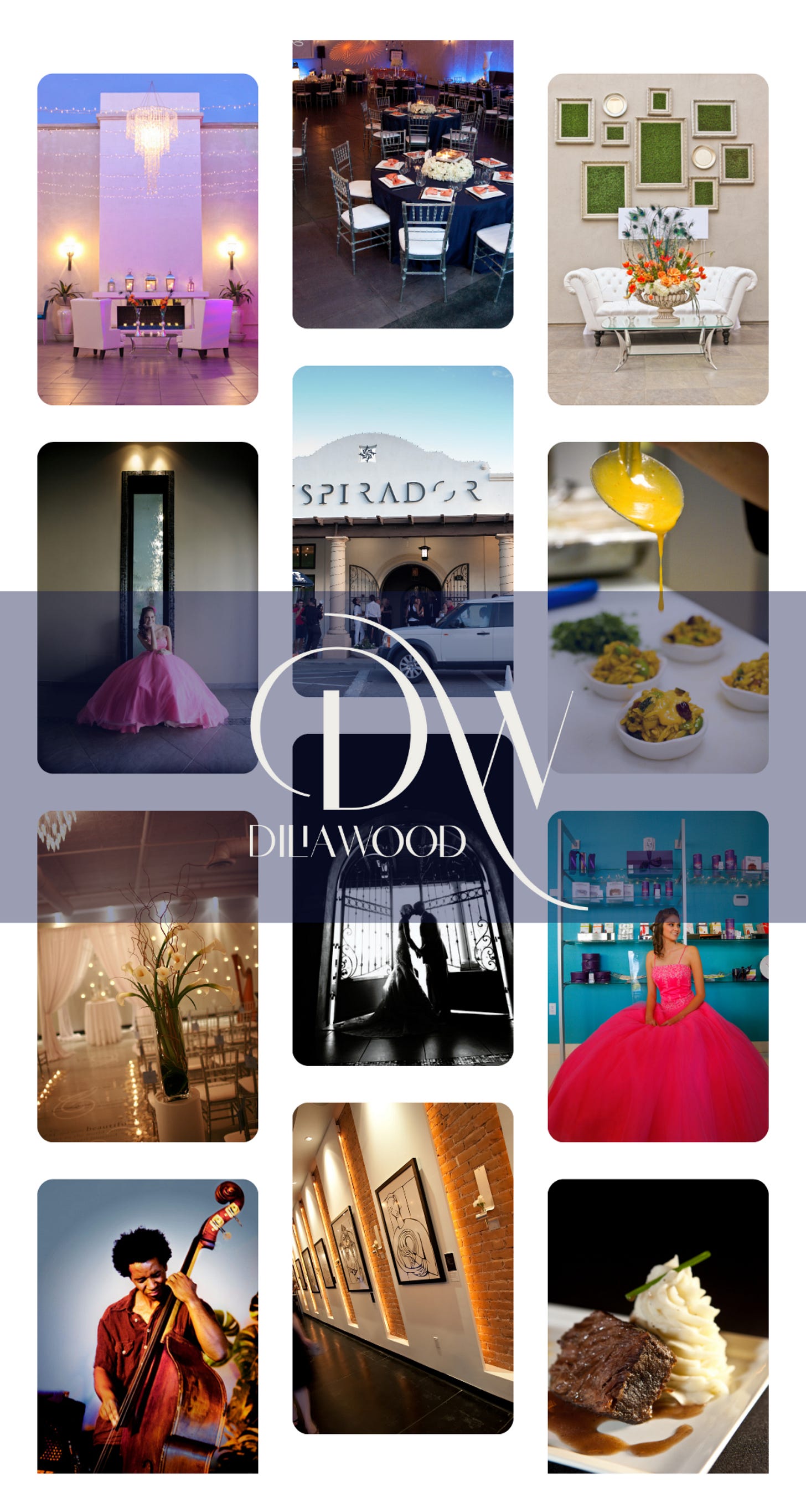 Collage of the award-winning Inspirador wedding venue developed by Dilia Wood at the historic O.S. Stapley Hardware Store, 63 East Boston Street, Chandler, Arizona. This adaptive reuse project preserved original architectural elements and introduced a New York-inspired multiplex venue concept later rebranded as SoHo63 by different owners. Collage of the award-winning Inspirador wedding venue developed by Dilia Wood at the historic O.S. Stapley Hardware Store, 63 East Boston Street, Chandler, Arizona. This adaptive reuse project preserved original architectural elements and introduced a New York-inspired multiplex venue concept later rebranded as SoHo63 by different owners.