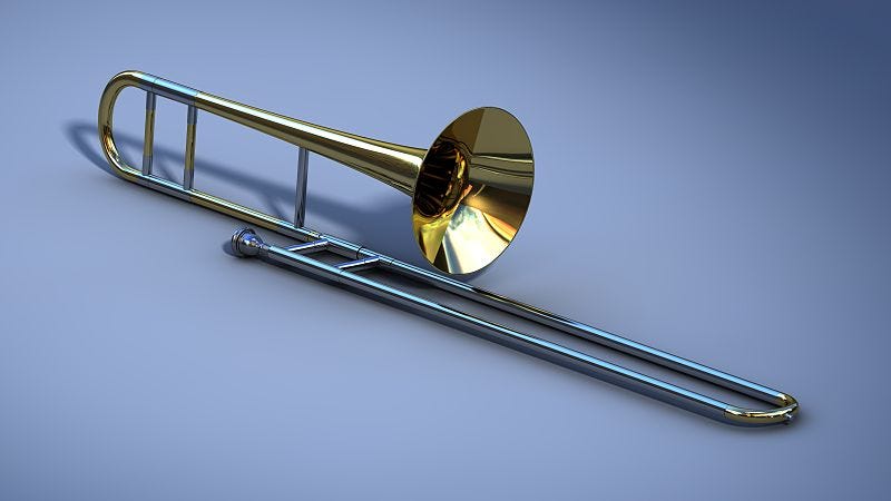 Tenor slide trombone 3D model Tenor slide trombone 3D model