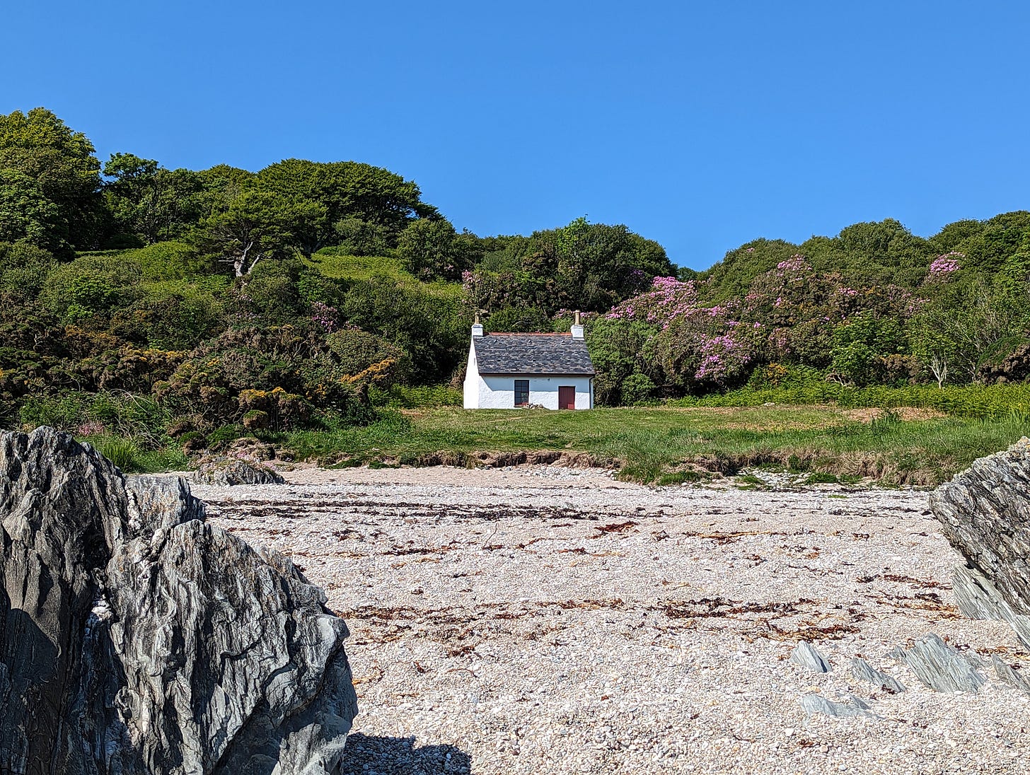 Port na Gael Bothy, Saddell Bay, the Kintyre Peninsula, Argyll, Scotland. ©Lindsay Steel