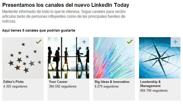 Linkedin Today Contenidos canales