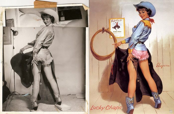 Elvgren gained widespread recognition for his iconic pin-up paintings, especially those created for Brown & Bigelow. Elvgren gained widespread recognition for his iconic pin-up paintings, especially those created for Brown & Bigelow.