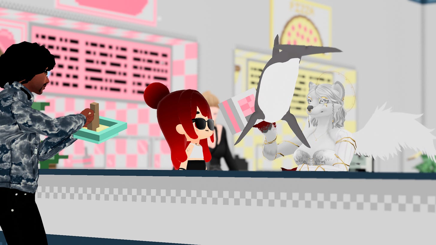 Armani, doodle, Toast and Thawah chilling in the zom-BIT cafeteria