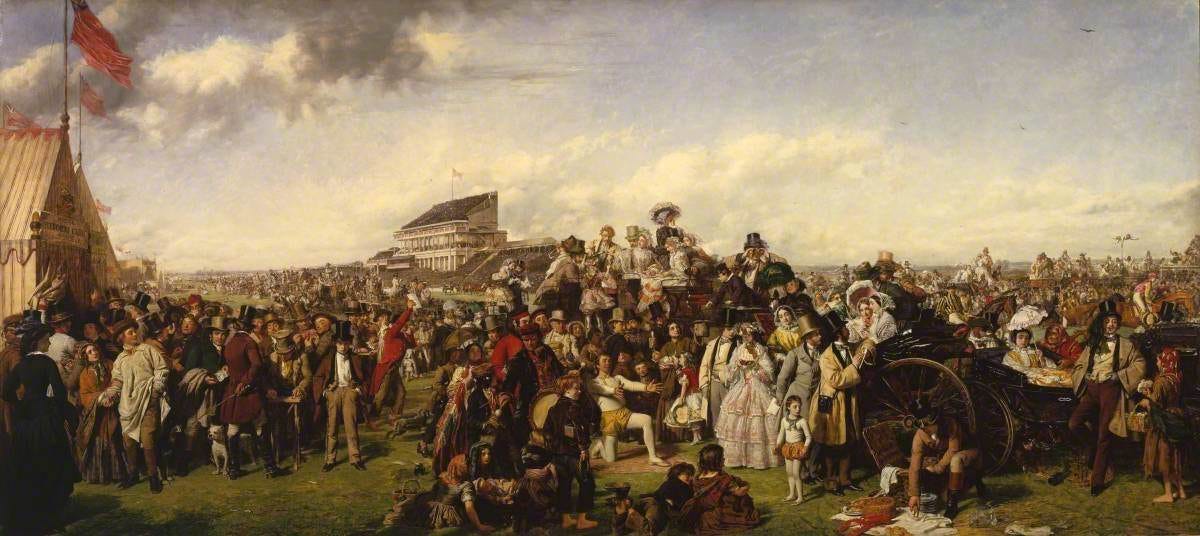 Racecourse crowd on Derby Day Racecourse crowd on Derby Day