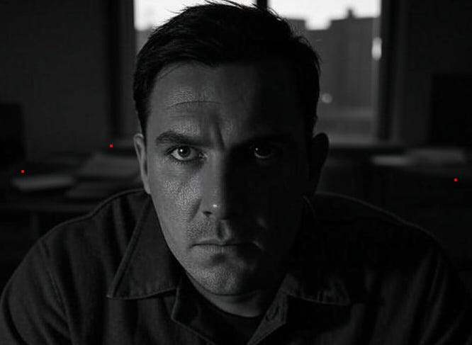 A man with surveillance video recording