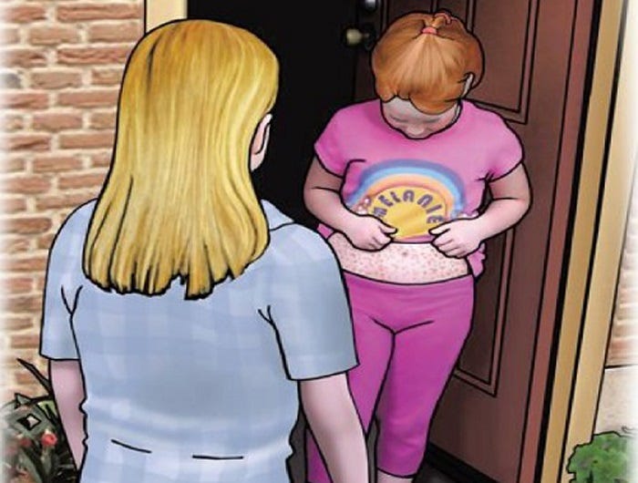 Illustration from a real 2012 anti-vaxxer children's book encouraging parents to avoid vaccines and instead expose children to measles Illustration from a real 2012 anti-vaxxer children's book encouraging parents to avoid vaccines and instead expose children to measles