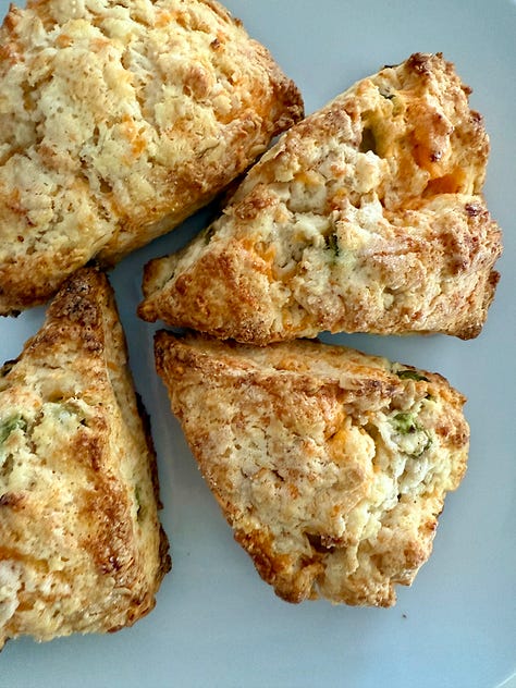 sourdough cheddar and jalapeno discard scones