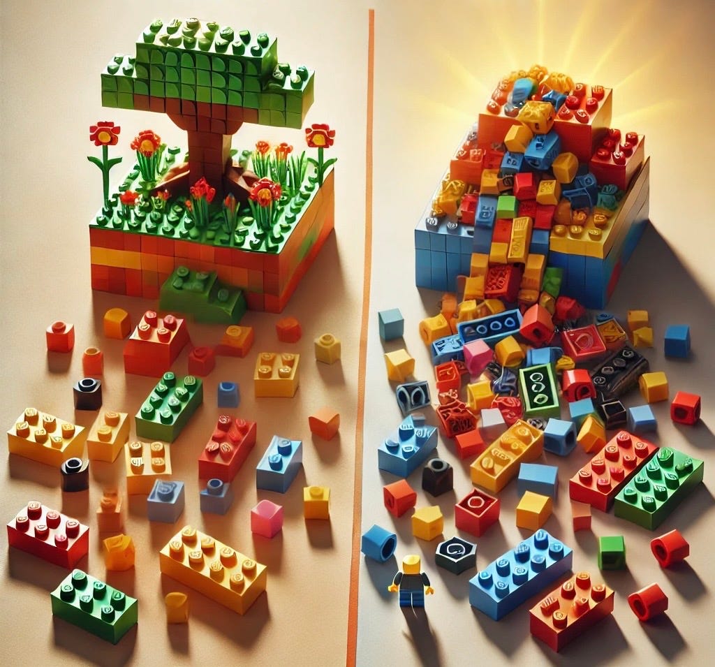 Lego, outcomes over output