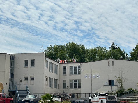 new roofing and HVAC installation on school buildings