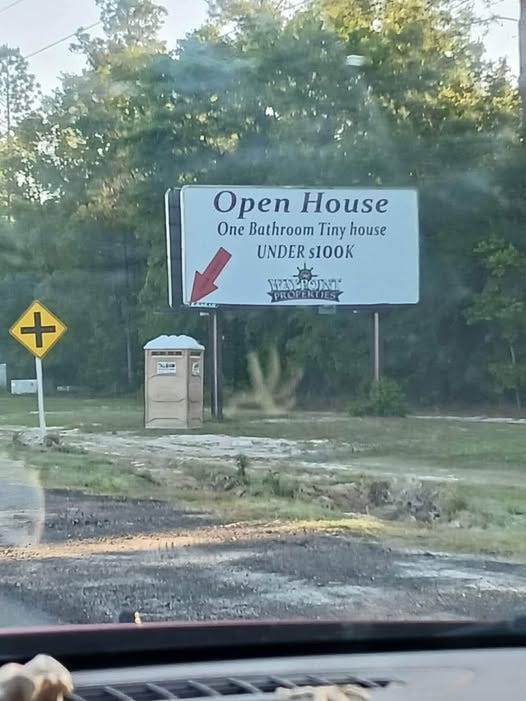 May be an image of ‎text that says '‎Open House One Bathroom Tinyhouse Tiny house UNDERS100K UNDER S100K مقوب PATERONT" PROPERTIE K 二1‎'‎