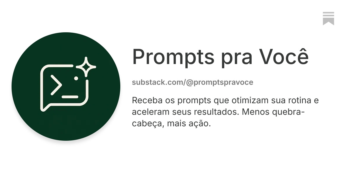 Prompts pra Você | Substack