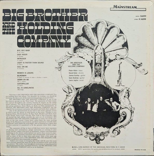 Be a Brother, Big Brother and the Holding Company Review by Joe