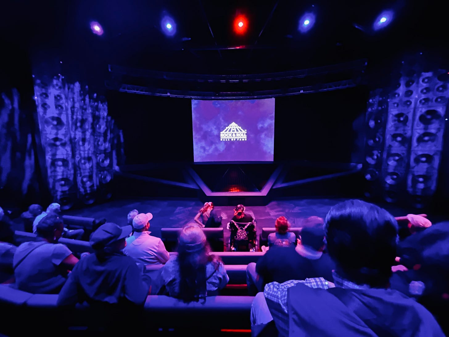 auditorium, speakers, display, screen, seats, people auditorium, speakers, display, screen, seats, people