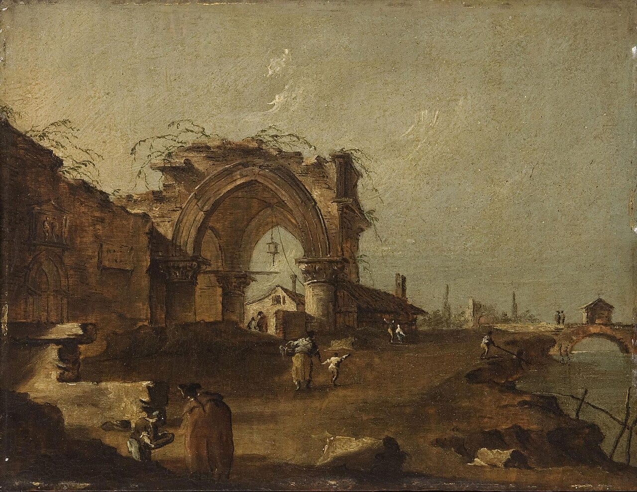 Guardi capriccio with ruins
