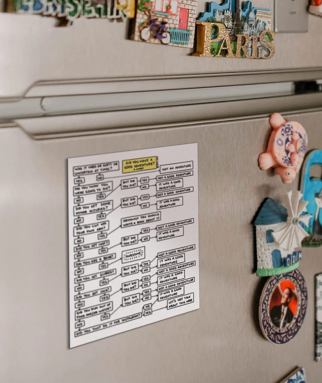 did you have a good adventure fridge magnet