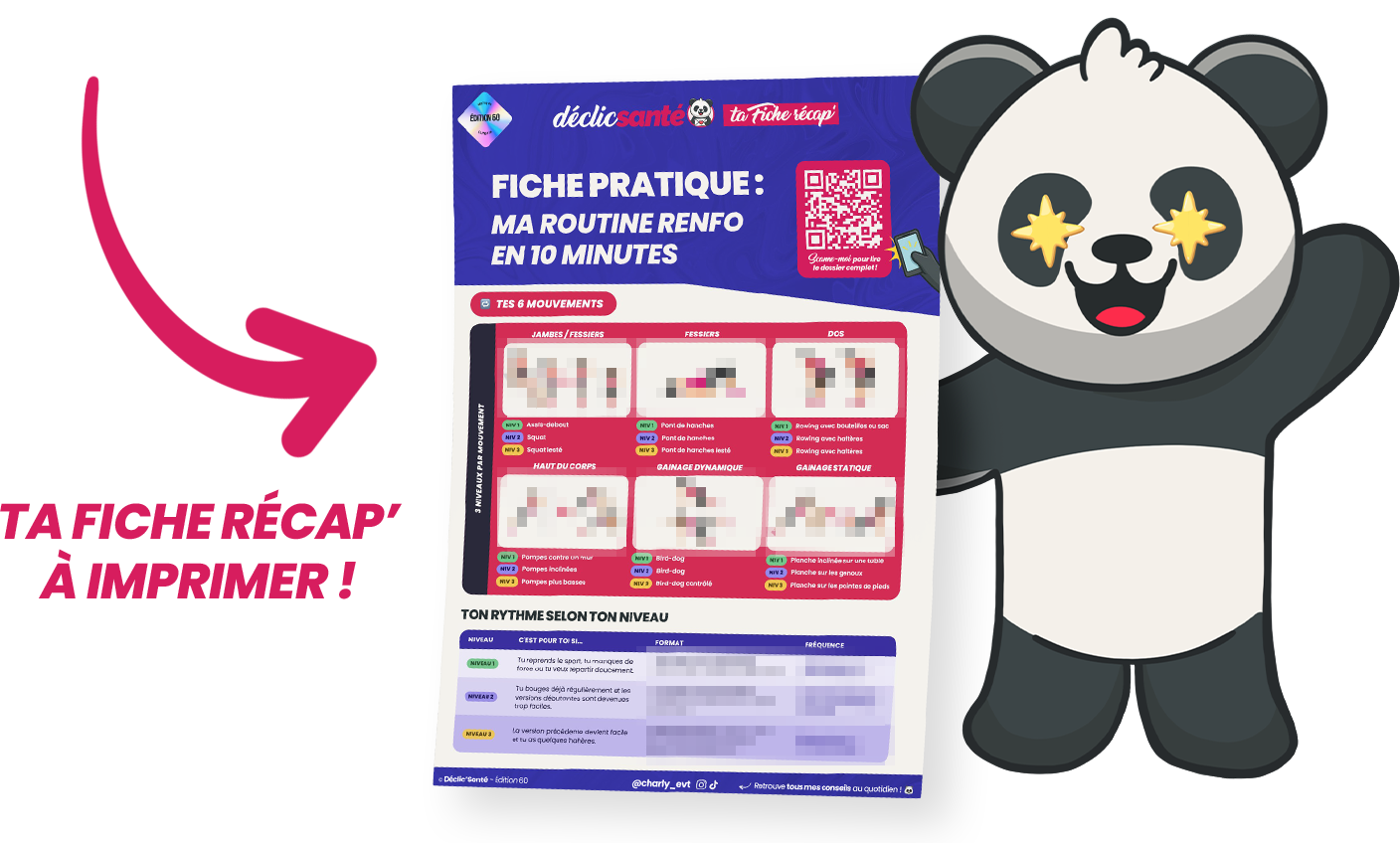 Aperçu de la fiche pratique « Ma routine renfo en 10 minutes » à imprimer Aperçu de la fiche pratique « Ma routine renfo en 10 minutes » à imprimer