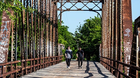 scenes from an old historic bridge