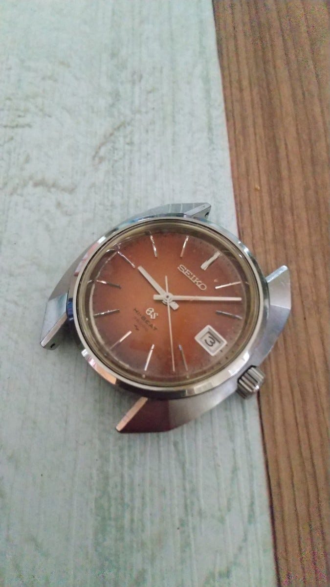 SEIKO Grand Seiko 4522-7000 HI-BEAT high beat aging browning dial antique Vintage manual winding Junk