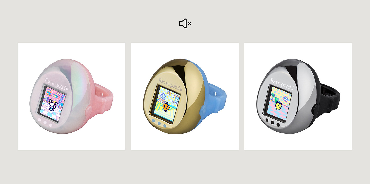 Tamagotchi Ring de Bandai en tres colores Tamagotchi Ring de Bandai en tres colores