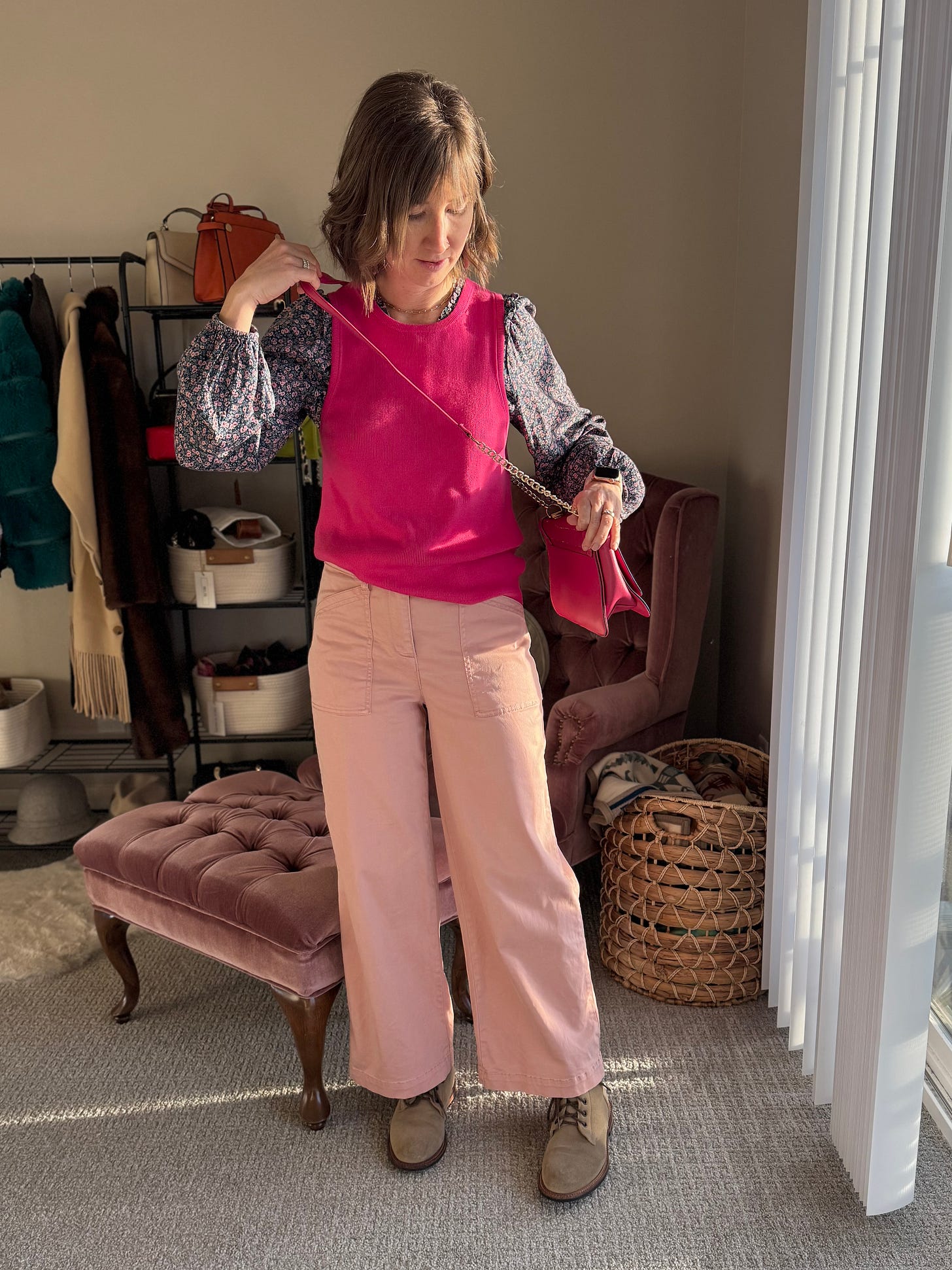 pink outfit, get dressed