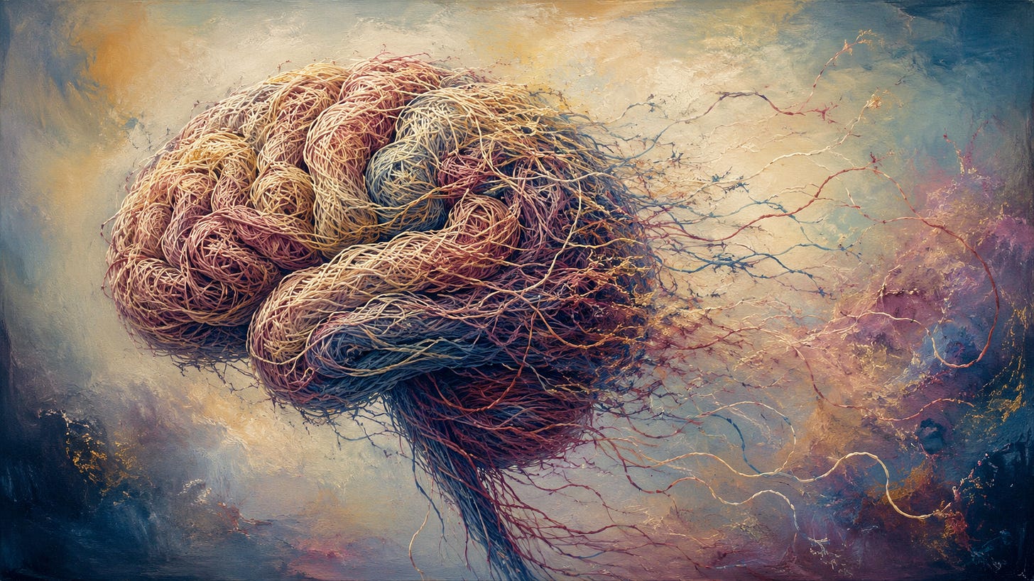 brain made of thread unraveling brain made of thread unraveling