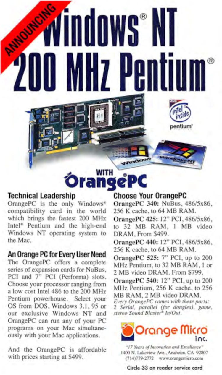 Orange Micro's OrangePC - Computer Ads from the Past