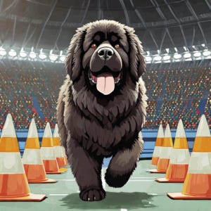 Newfie in Stadium Cute Newfie in Stadium Cute