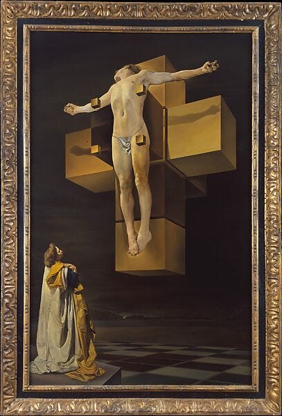 Crucifixion (Corpus Hypercubus), Salvador Dalí (Spanish, Figueres 1904–1989 Figueres), Oil on canvas Crucifixion (Corpus Hypercubus), Salvador Dalí (Spanish, Figueres 1904–1989 Figueres), Oil on canvas