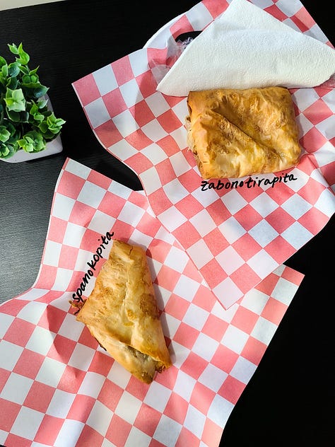 MOCCO BISTRO spanakopita and zabono tiropita