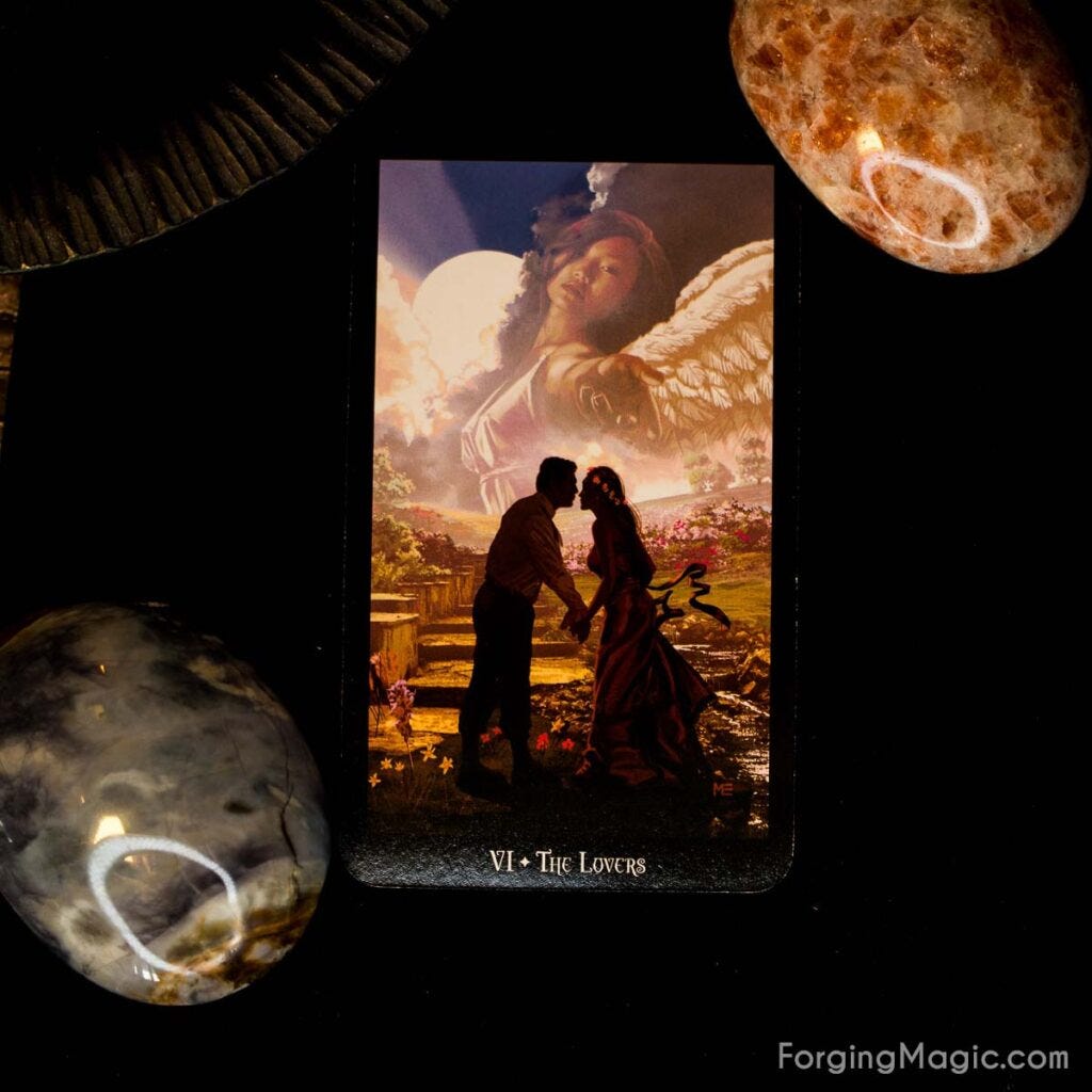 Witches Tarot Lovers Card