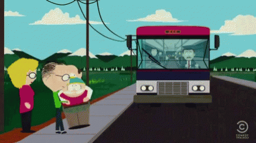 a cartoon of people waiting for a bus with comedy central in the corner a cartoon of people waiting for a bus with comedy central in the corner