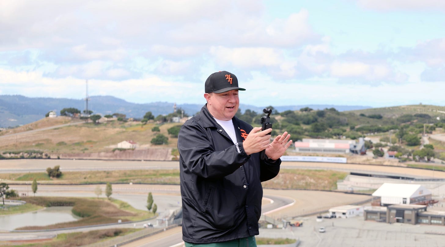 Nick Engvall... In my element at Laguna Seca… creating.