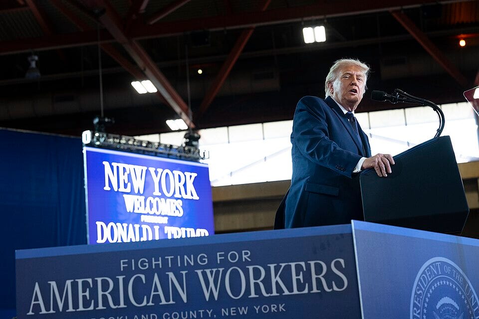 File:Donald J. Trump delivers remarks on the economy at Rockland Community College in Suffern, New York on Friday, May 22, 2026 - 4.jpg File:Donald J. Trump delivers remarks on the economy at Rockland Community College in Suffern, New York on Friday, May 22, 2026 - 4.jpg