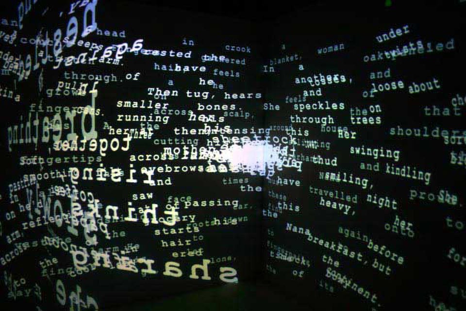 A cluster of words floating in space surrounding the center.