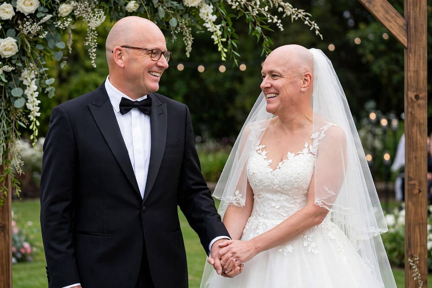 Paul Henry as the Groom and Christopher Luxon as his bride.