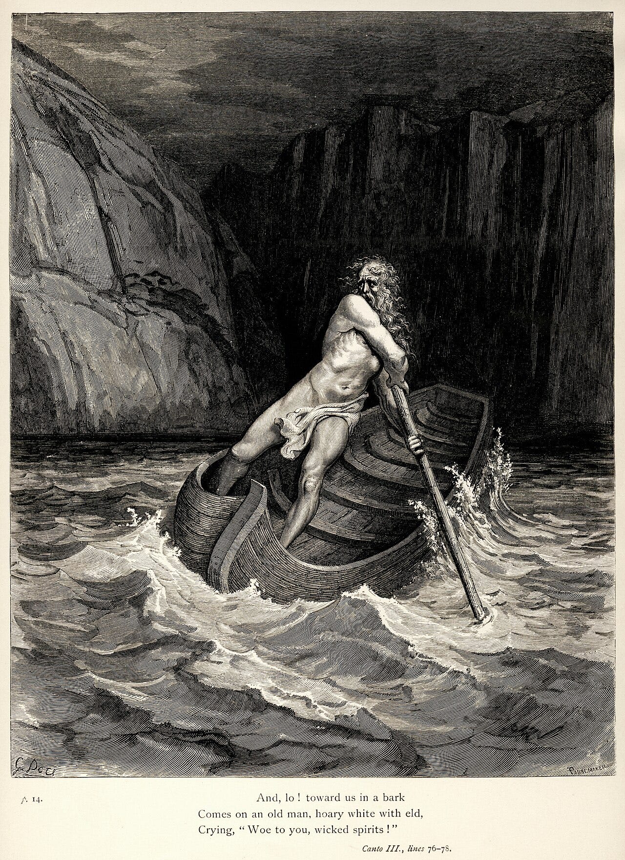 Dante's Inferno illustration by Doré, Charon at the river Acheron Dante's Inferno illustration by Doré, Charon at the river Acheron