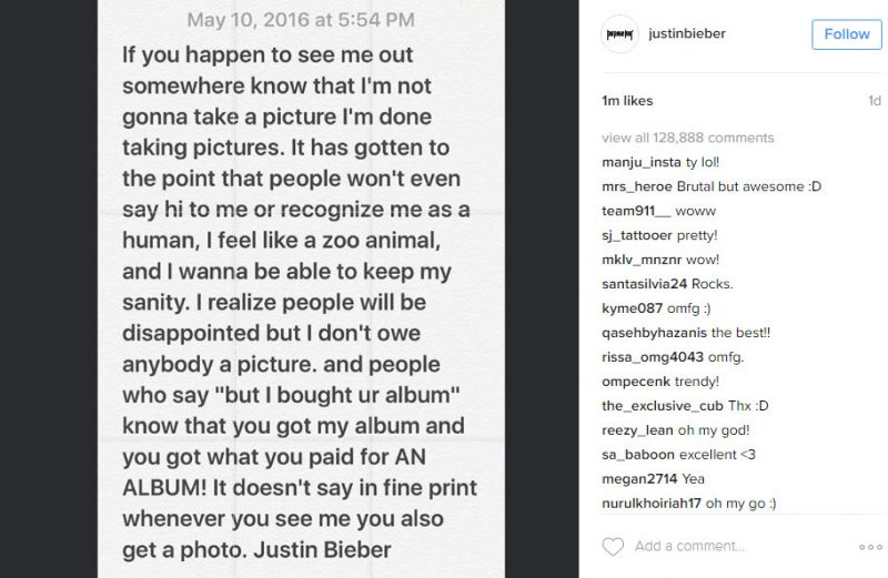 justin bieber instagram breakdown justin bieber instagram breakdown