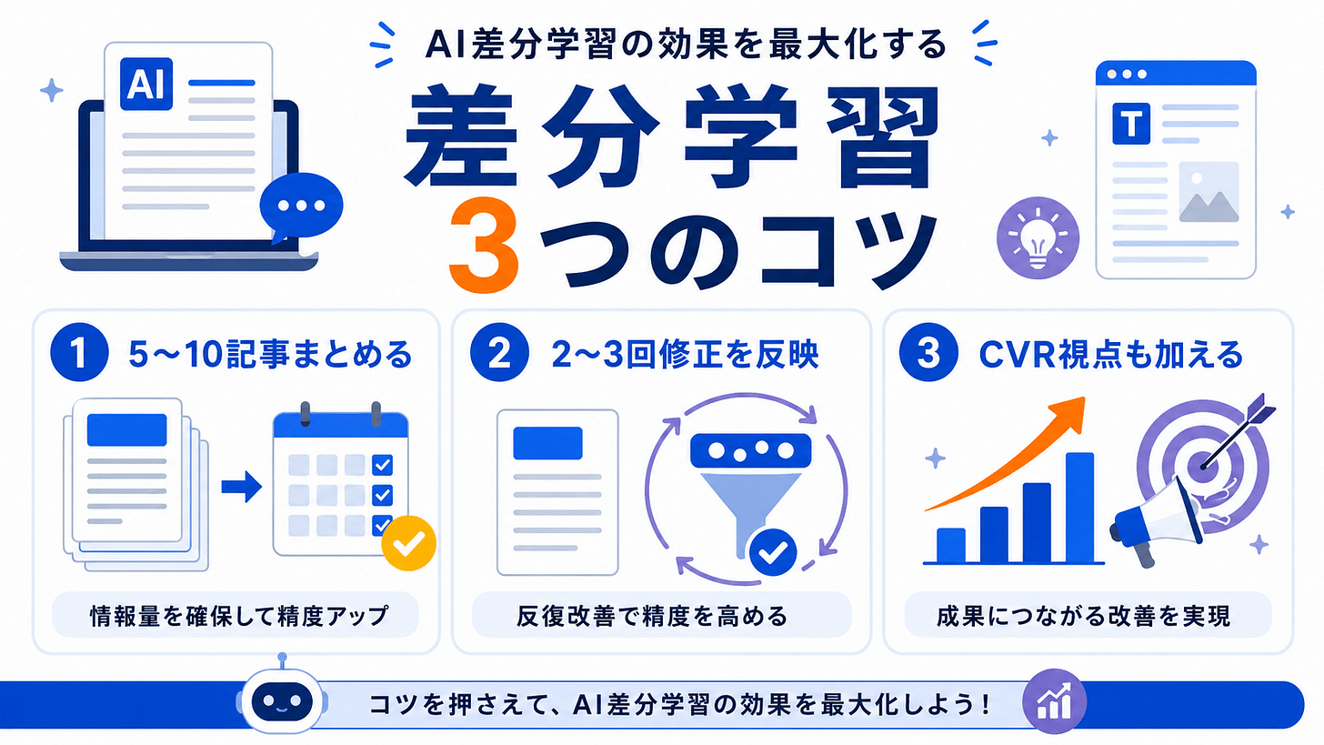 AI差分学習の効果を最大化する3つのコツ