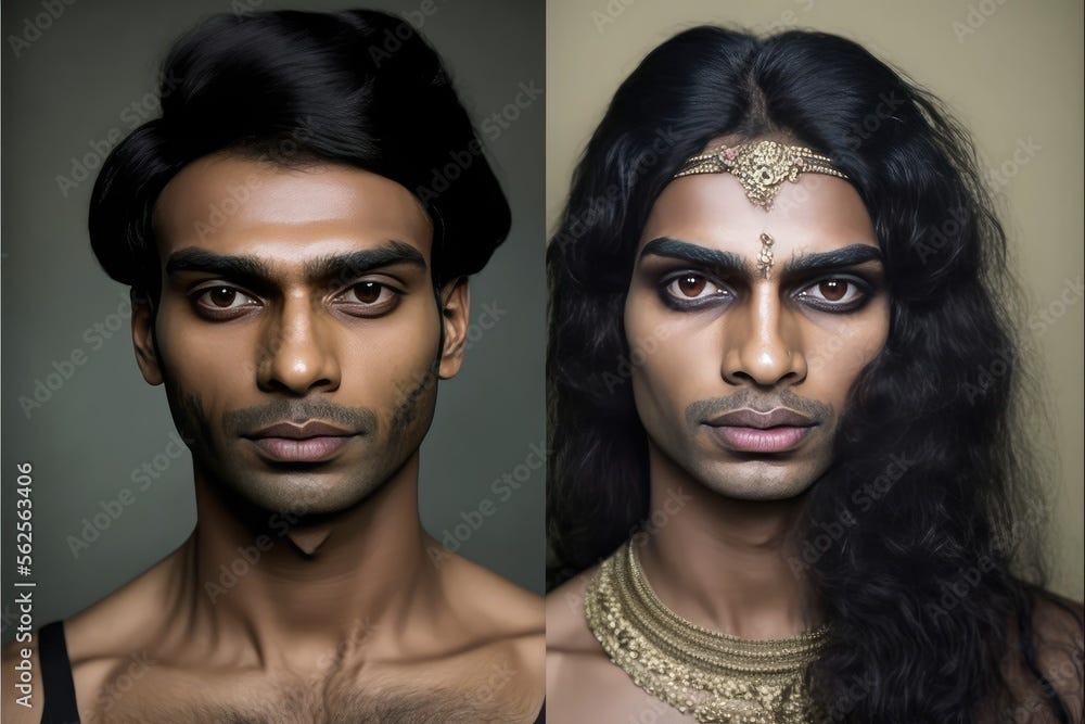 Young transgender person mugshot. Image generated with generative AI Stock  Illustration | Adobe Stock