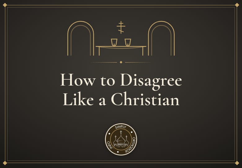 How to Disagree Like a Christian: two seats at a shared table beneath a cross How to Disagree Like a Christian: two seats at a shared table beneath a cross