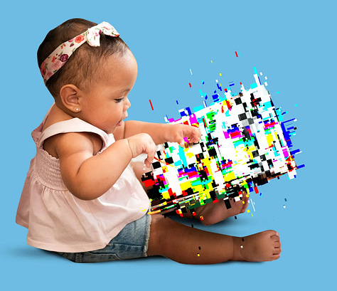 LEFT TO RIGHT: London mural nightmare (Standard News on X); PEN Guild logo (win!); McSweeney magazine, #80 (real books, real art); AI children’s book illustration (Mother Jones, Unsplash); AI hallucination (Getty); Kim Kardashian (David Fisher/Shutterstock)