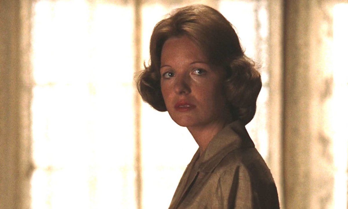Diane Keaton at the end of 'The Godfather.' Her understated horror as she watches the door close. Diane Keaton at the end of 'The Godfather.' Her understated horror as she watches the door close.