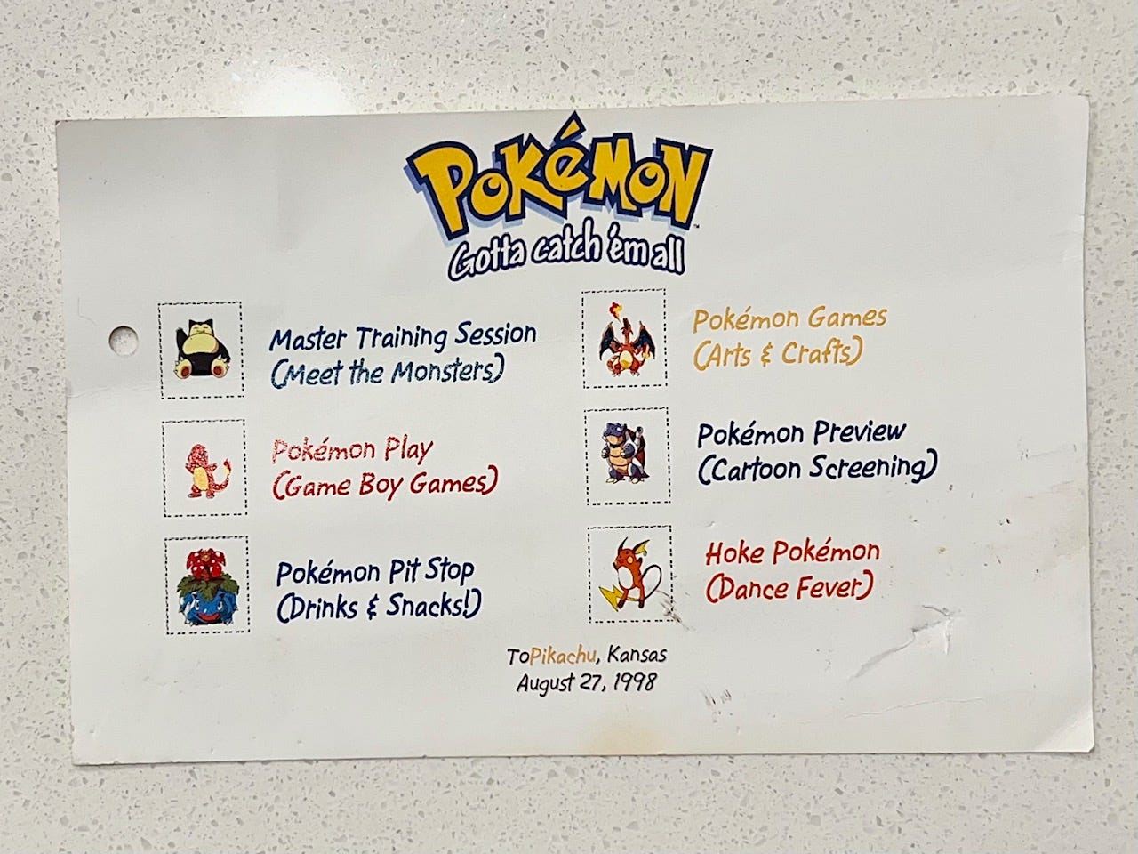 A photograph of the schedule for the day (Photo credit: Alyssa Buecker)