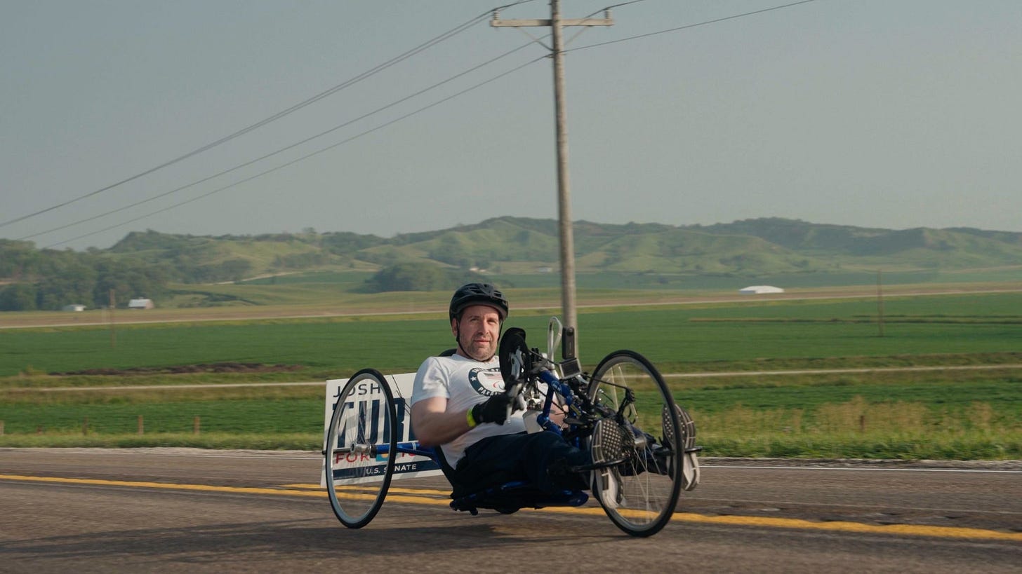 Josh racing in RAGBRAI