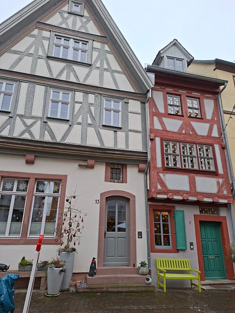 Half-timbered houses in a historic German town