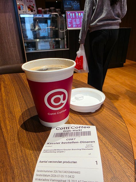 I visited Cotti Coffee in The Hague not the same experience as in China