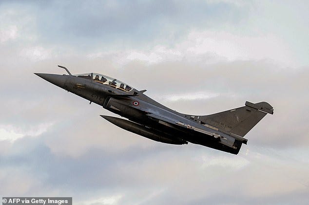 File image shows a Rafale B standard F4 fighter jet of France's air force flies as part of NATO's Enhanced Air Policing (eAP) mission in the Baltic States, on Dezember 17, 2024