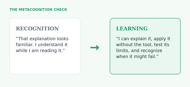 Title: Recognition versus learning metacognition check - Description: Recognition versus learning metacognition check